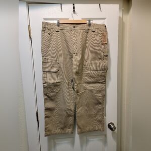 Duluth Flex Fire Hose Relaxed Fit Cargo Work Pants Mens 42x 28 brown